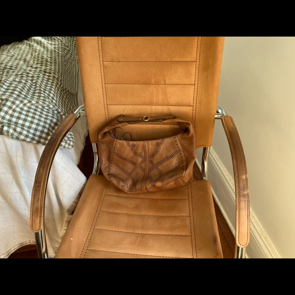 Cole Haan Small Zip Hobo Sierra Lazercut in Caramel